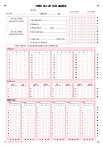 Mẫu phiếu trả lời trắc nghiệm 2025